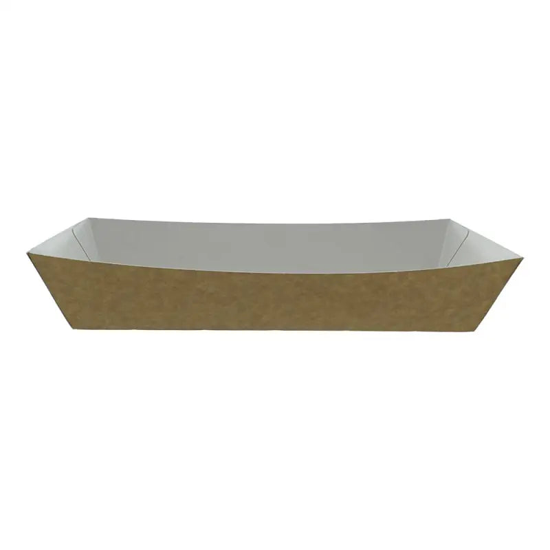 Gold-colored Kraft food meal tray with flared sides for take away food on the go
