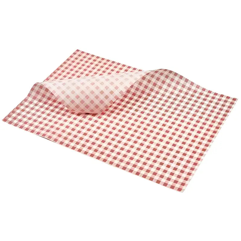 Red and white checkered gingham duplex paper napkin 250x380mm perfect for dining