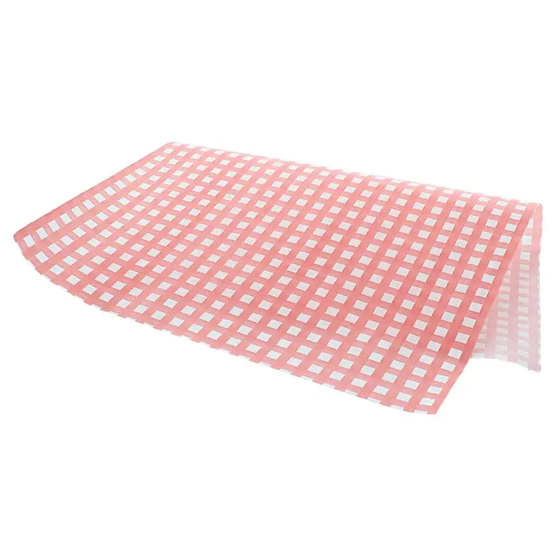 Pink and white checkered design of Gingham Greaseproof Paper for stylish serving