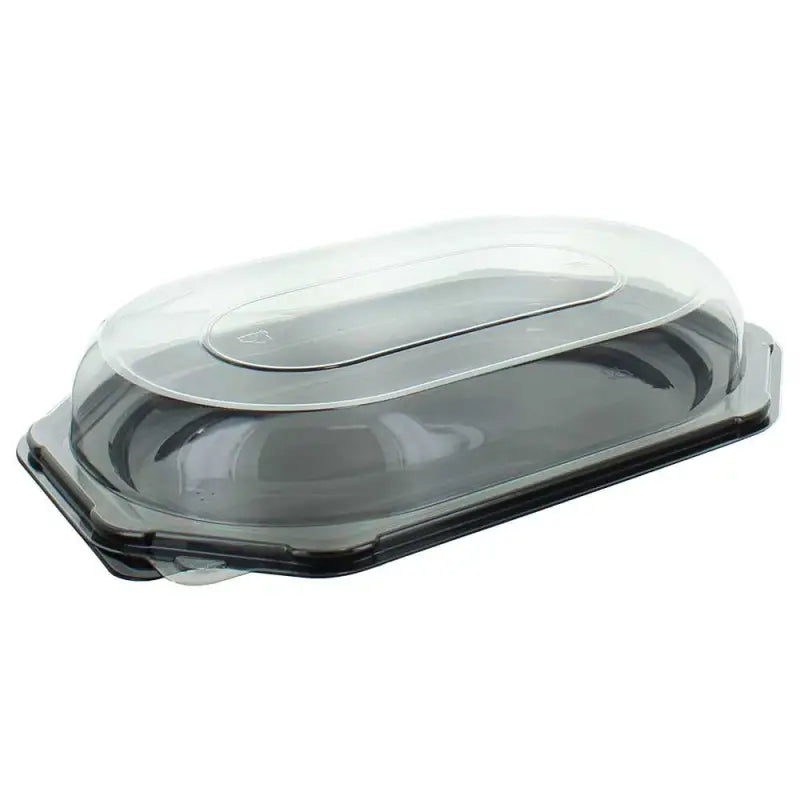 Small Octagonal Sandwich Platter Base with clear domed lid for food presentation