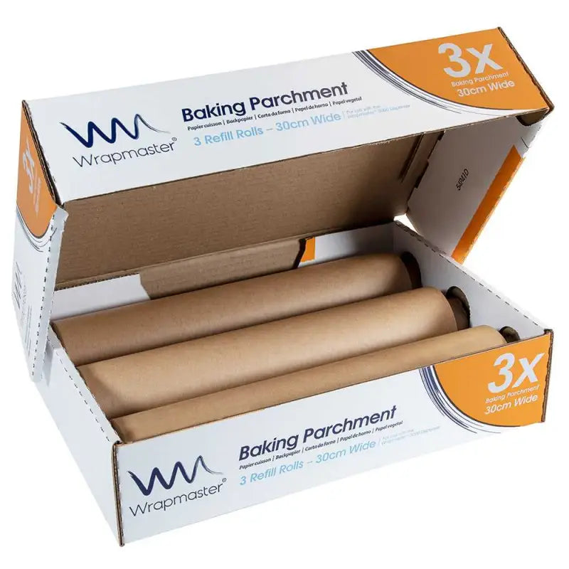 Box of Wrapmaster 3000 Baking Parchment Refill 30cm x 50m for easy baking