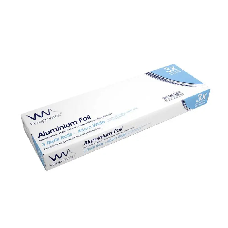 Wrapmaster 4500 Aluminium Foil 24C55 refill rolls in blue and white packaging
