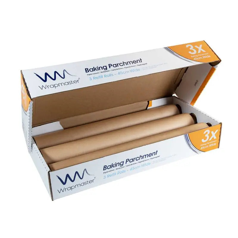 Box of Wrapmaster 4500 Baking Parchment Refill 45cm x 50m with three rolls