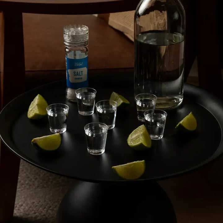 Tequila shot pyramid using 2cl plastic shot glasses for serving drinks