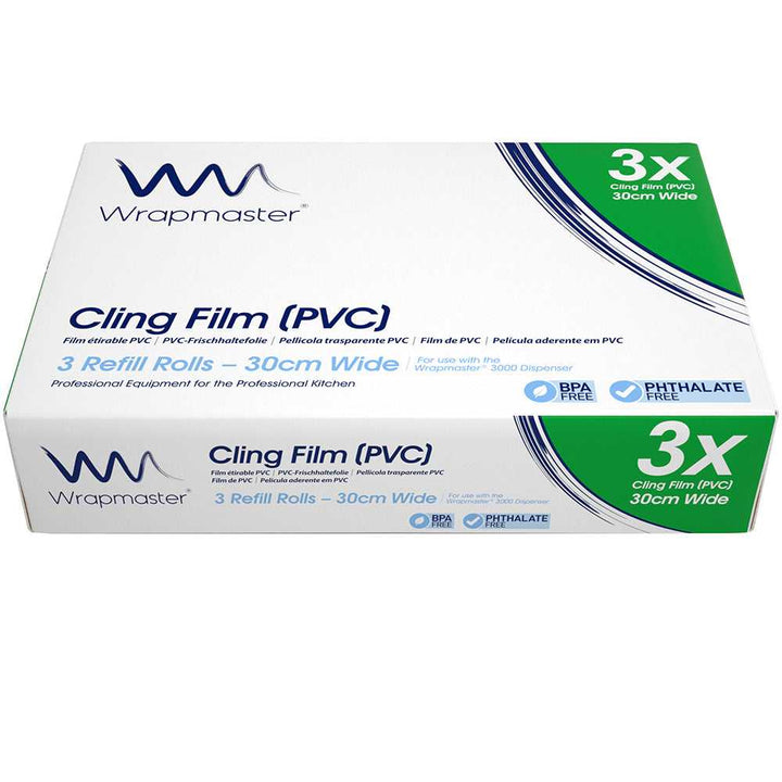 Wrapmaster 3000 Cling Film (PVC) Refill 30cm x 300m (3 Rolls) 31C80
