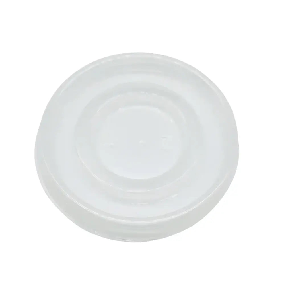 Clear plastic pp vented lid with concentric circular ridges for 4oz and 7oz white paper portion pots