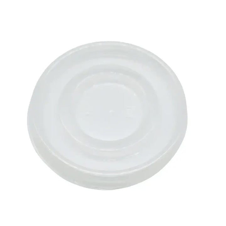 Clear plastic pp vented lid with concentric circular ridges for 4oz and 7oz white paper portion pots