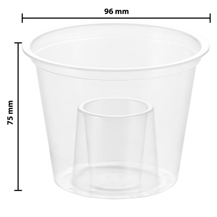 Jager Bomb Shot Glass, Firm clear Plastic 25ml CE shot measure in an outer cup of 60ml