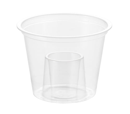Jager Bomb Shot Glass, Firm clear Plastic 25ml CE shot measure in an outer cup of 60ml
