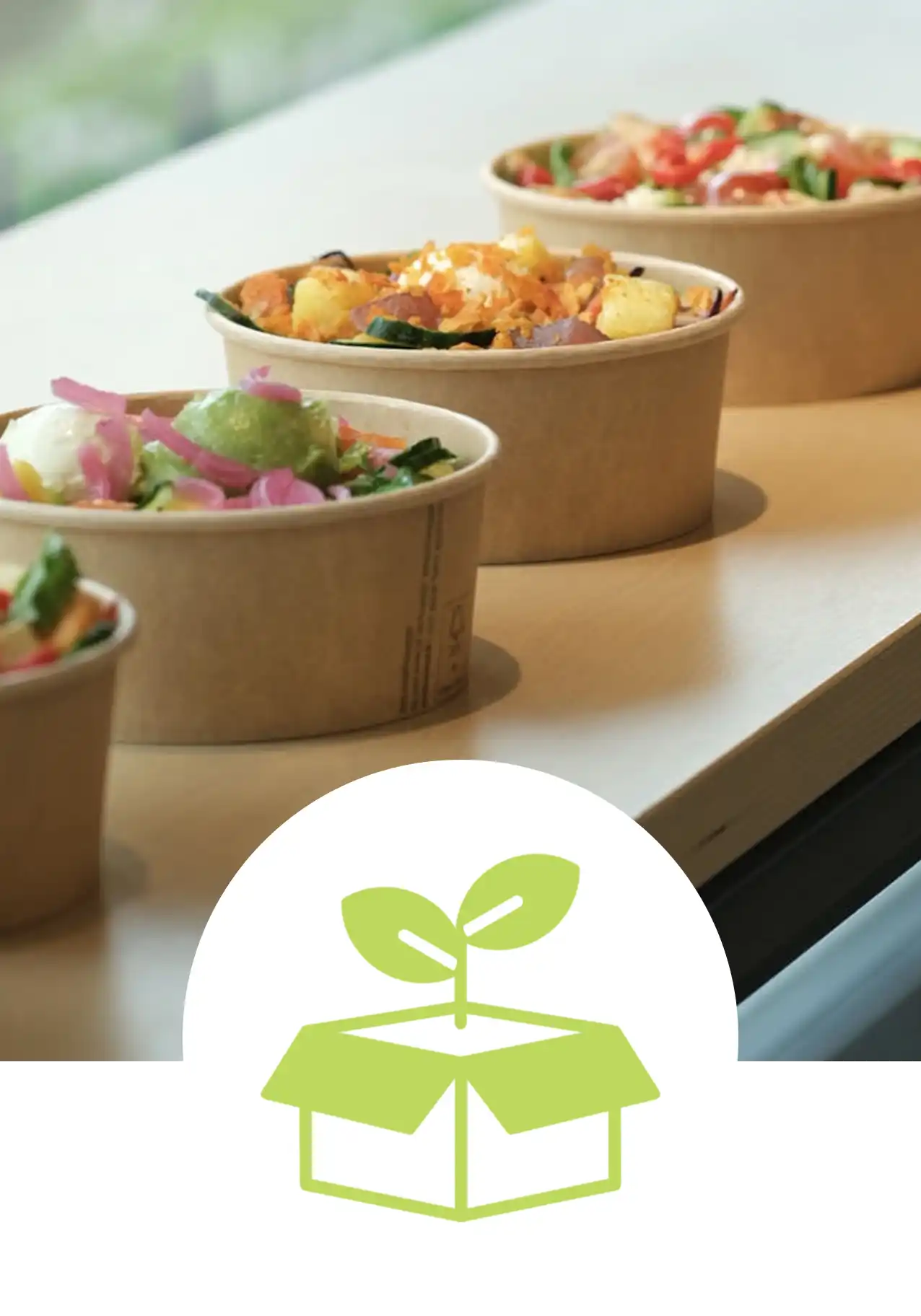 Bowls of prepared food.