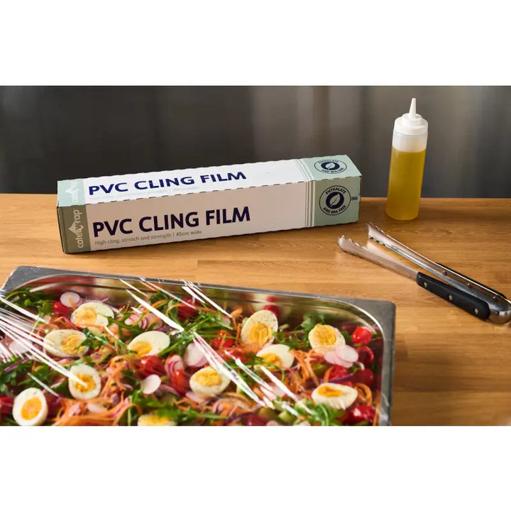 Rectangular PVC cling film box with cutterbox dispenser for catering use