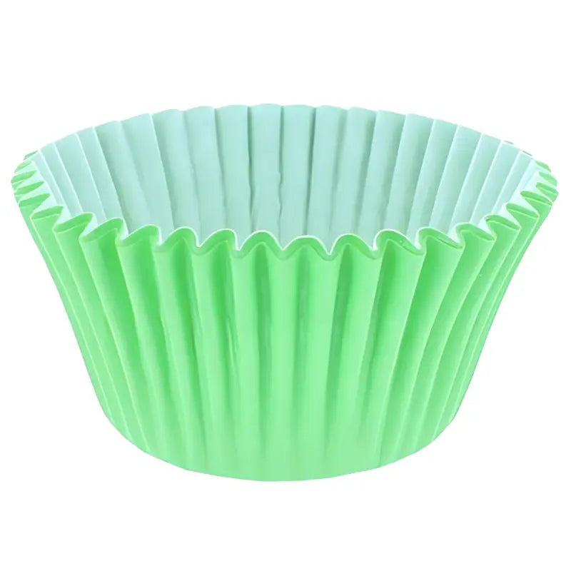 Pastel green cupcake cases with pleated sides for stylish baking and deli supplies
