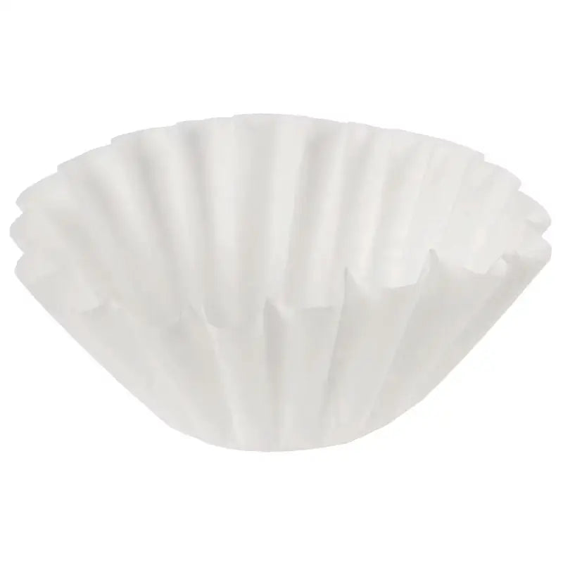 White pleated paper coffee filter for commercial filter coffee machines like Bunn and Bravilor