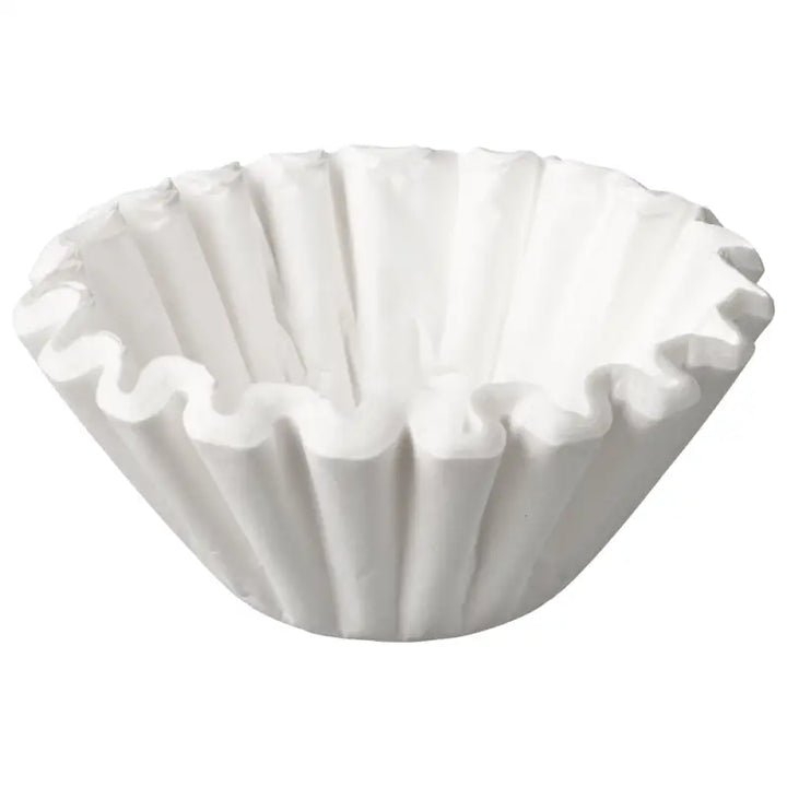 White pleated coffee filter paper for commercial filter coffee machines like Bravilor Bonamat