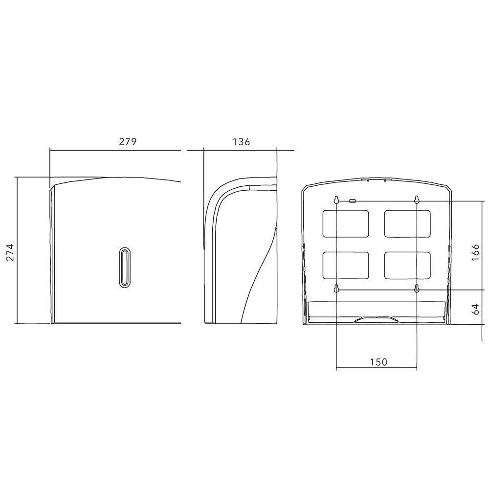 Modern wall-mounted deli supplies halo hand towel dispenser with sleek minimalist design and clean lines in uk