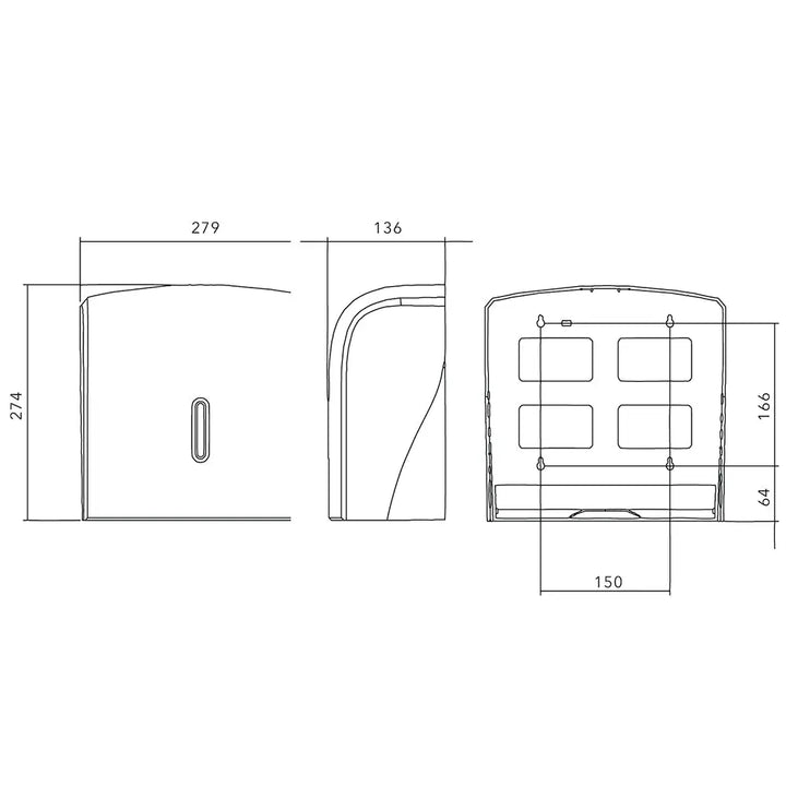 Modern wall-mounted deli supplies halo hand towel dispenser with sleek minimalist design and clean lines in uk