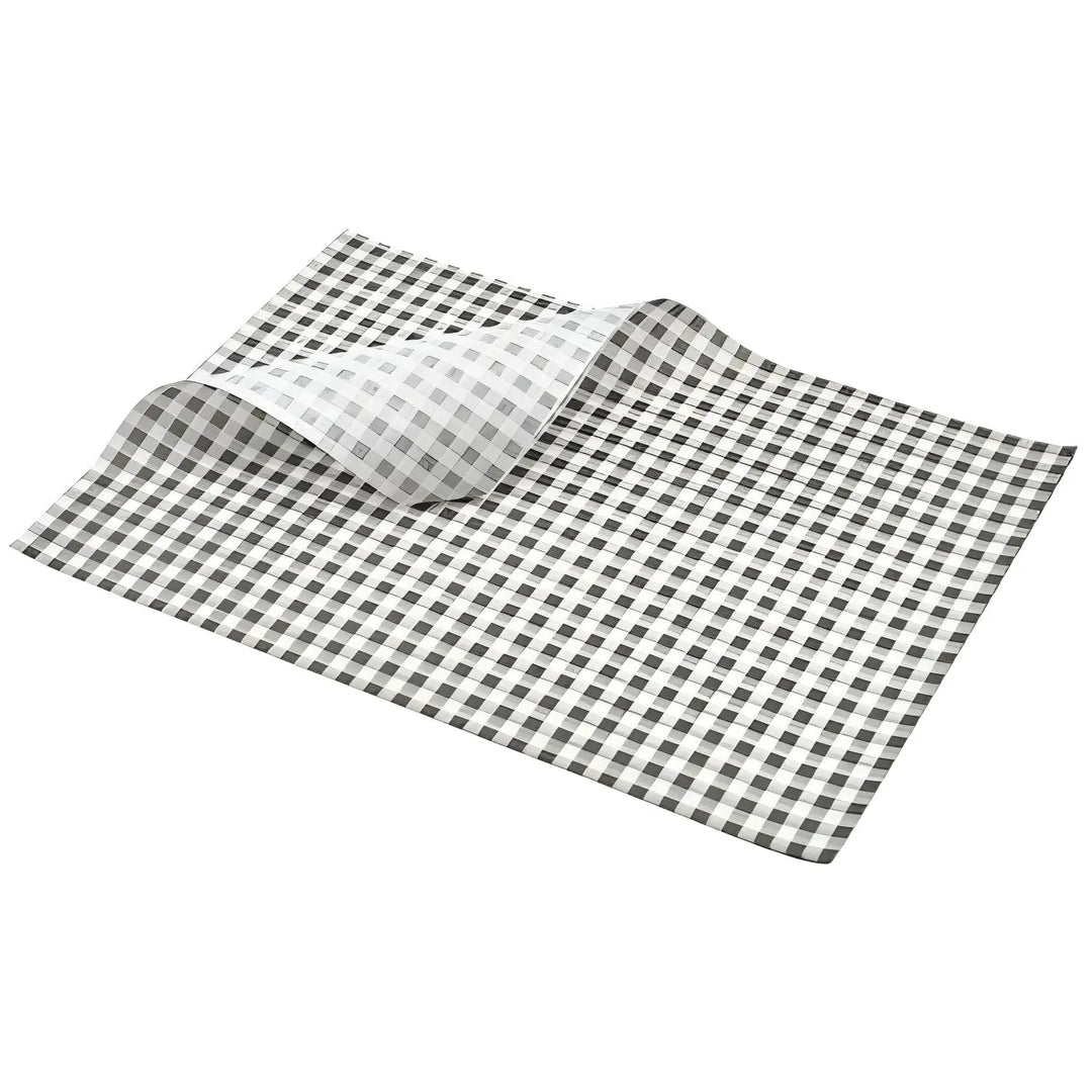 Checkered black and white gingham duplex paper fabric for various craft projects