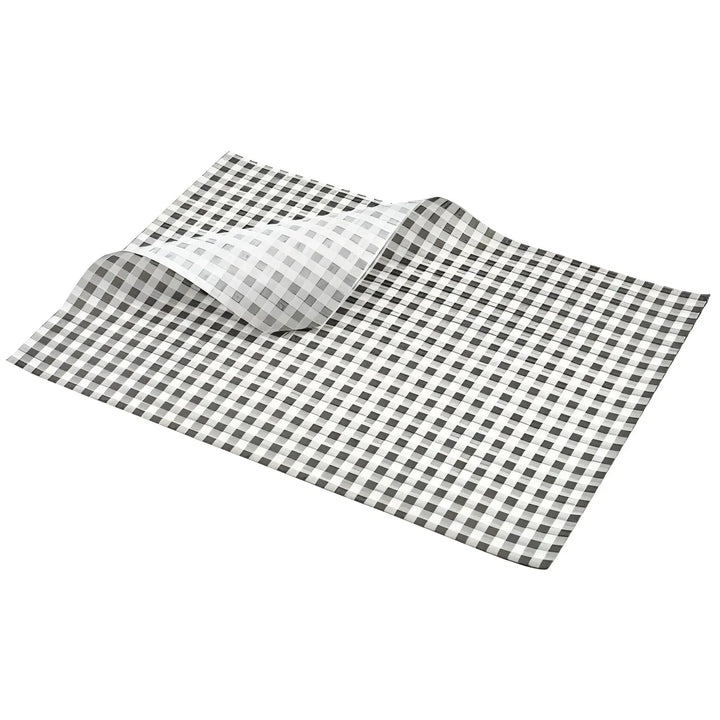 Checkered black and white gingham duplex paper fabric for various craft projects