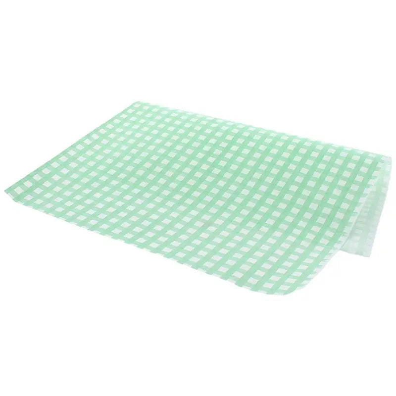 Mint green and white checkered Gingham Greaseproof Paper for eco-friendly packaging