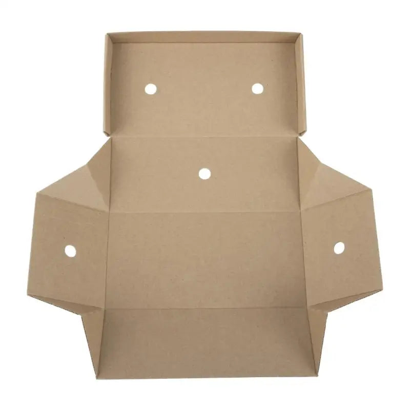Unfolded Gourmet Kraft Large Burger Box Biodegradable with ventilation holes