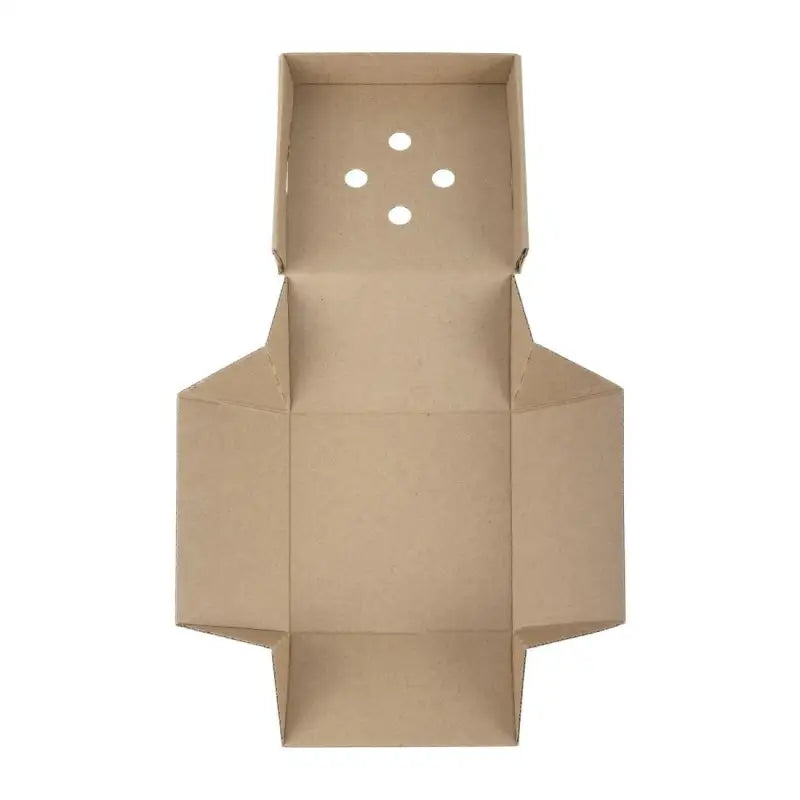 Open unfolded cardboard box for Gourmet Kraft Small Burger Box, biodegradable and compostable