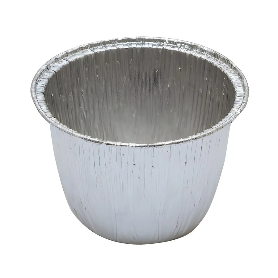 Disposable aluminum pudding basin rolled edge for baking and desserts in individual servings