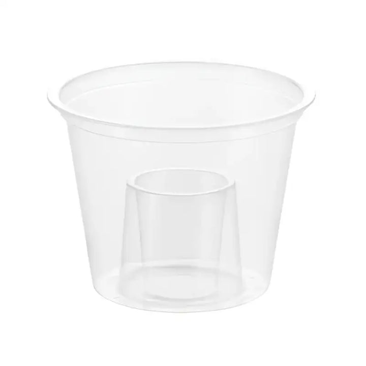 Clear plastic bomb shot glass with inner shot insert for Jager Bomb shots