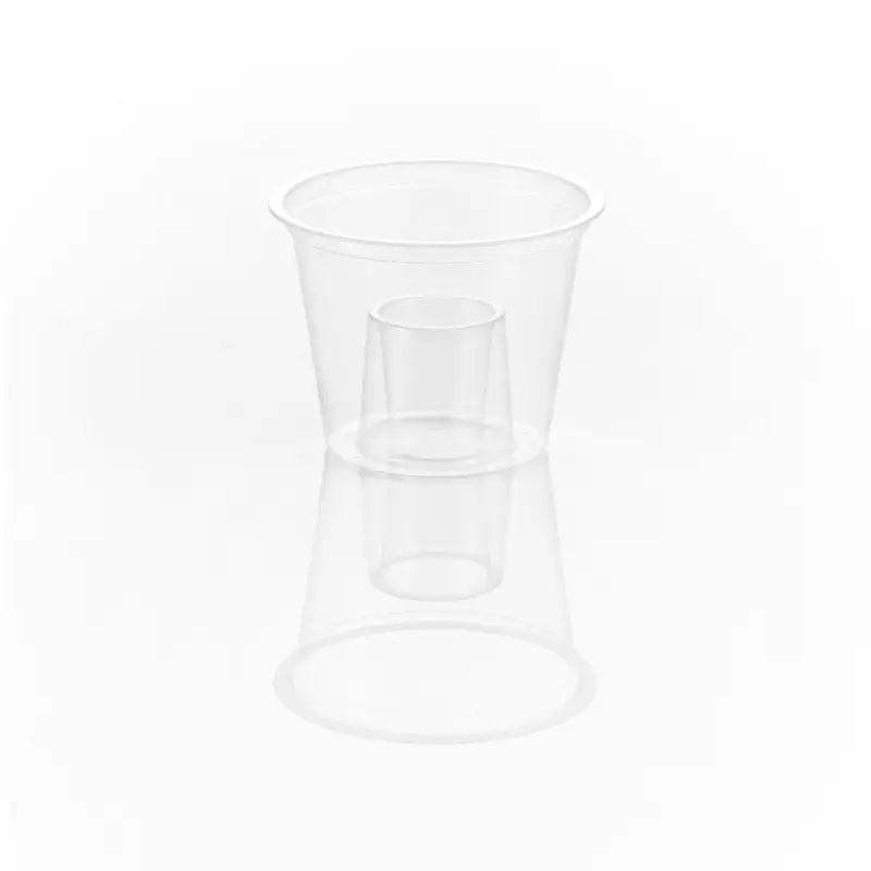 Clear plastic bomb shot cups for Jager Bomb shot glasses, 25ml inside 60ml outer cup