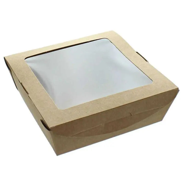 Kraft Biodegradable Salad Leak-Proof Food Carton with Window for eco-friendly packaging