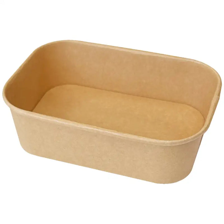 Kraft food container box: rectangular pan with rounded corners
