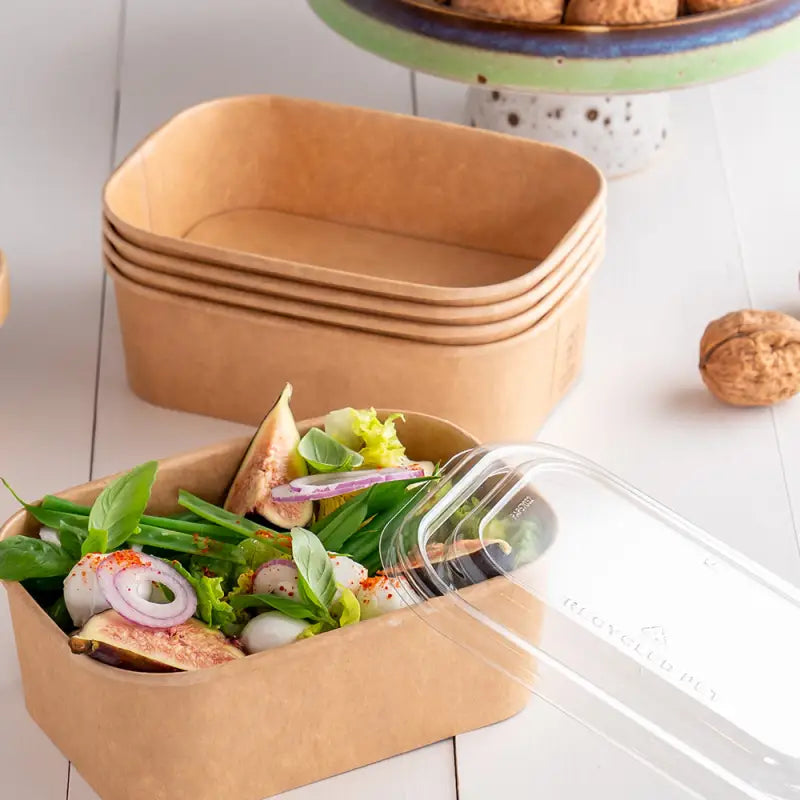 Eco-friendly kraft food container lid for brown paper box