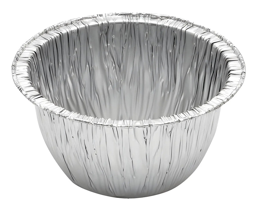 Medium Pudding Basin Foil Rolled Edge container with fluted edges for baking purposes