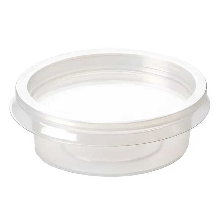 White plastic container lid with raised rim for Plastic Portion Sauce Pots