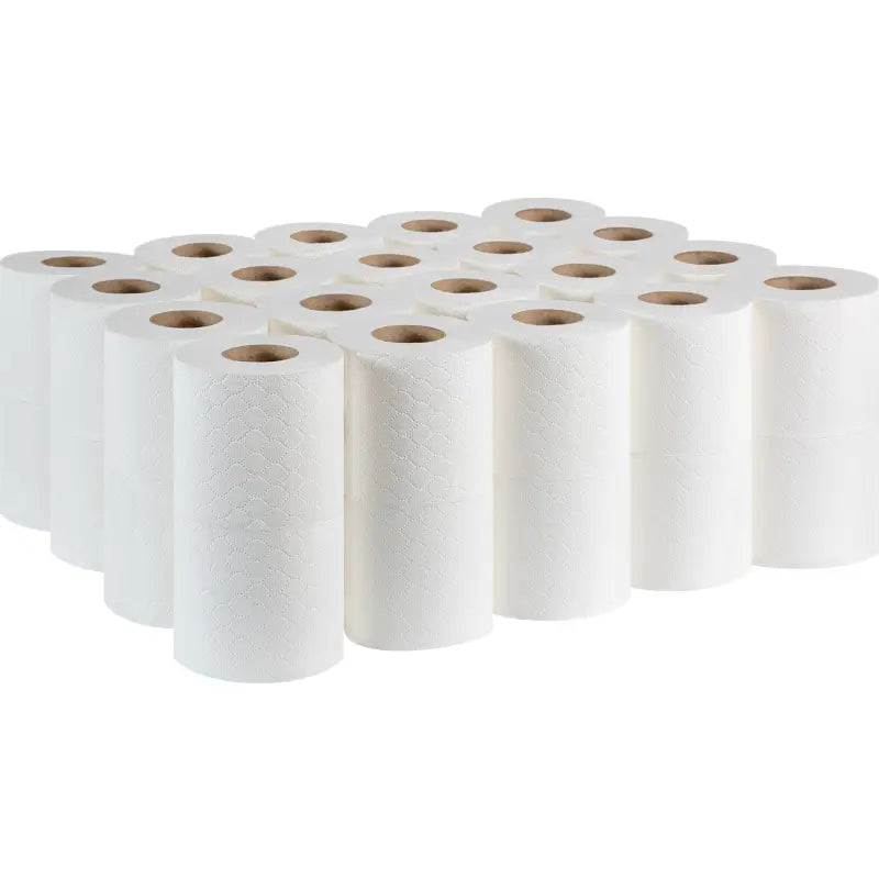 Purdi 3-ply toilet tissue rolls, UK-made, bulk case of 40 with cardboard cores