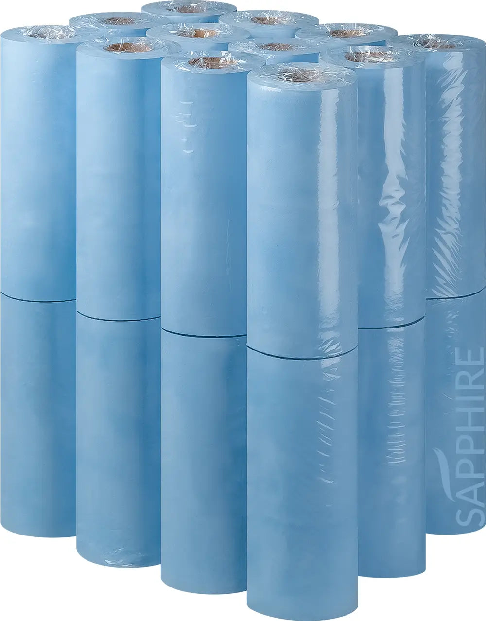 Light blue sapphire bcr250402 blue hygiene rolls wrapped in clear film pack of 24 2 ply 10 inch 40m each