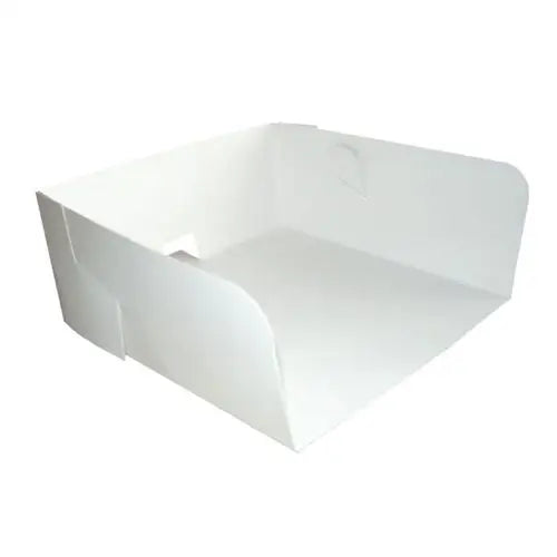 White square takeout food container with folded edges for Swedish Cake Tray