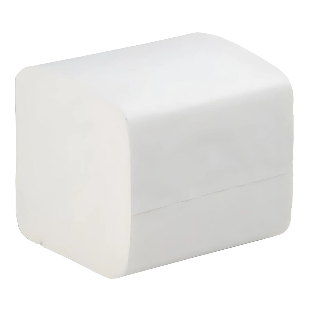 Stack of white paper napkins for Cloud 9 Toilet Tissue in mini jumbo bulk pack