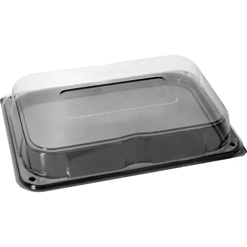 Ultimate Medium clear plastic sandwich platter with unique press stud lid