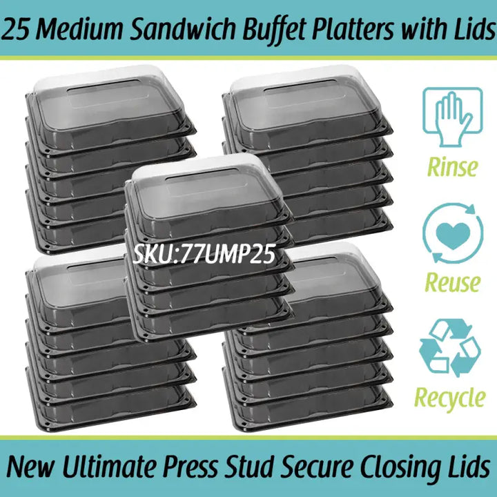 Ultimate Medium Sandwich Platter with Unique Press Stud Secure Lid