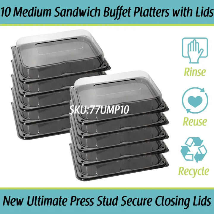 Ultimate Medium Sandwich Platter with Unique Press Stud Lid