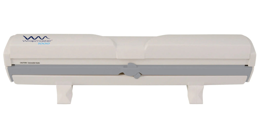 White plastic wrapmaster 1000 dispenser with gray accents and sleek design that 63m10 takes film foil refills