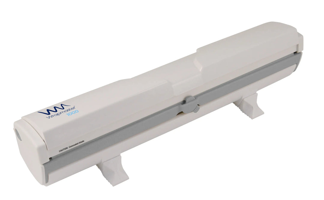 Wrapmaster 1000 dispenser white and gray plastic with sleek modern design 63m10 takes film and foil refills