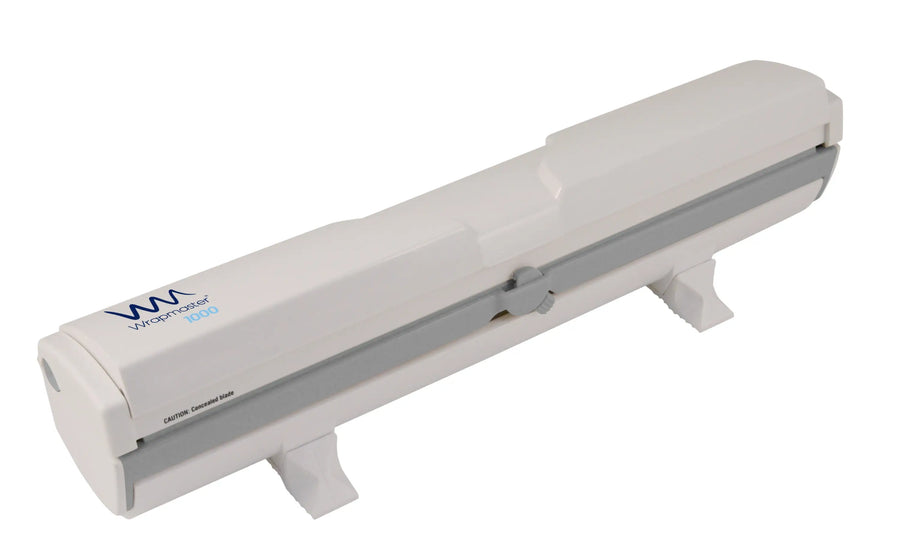 Wrapmaster 1000 dispenser white and gray plastic with sleek modern design 63m10 takes film and foil refills