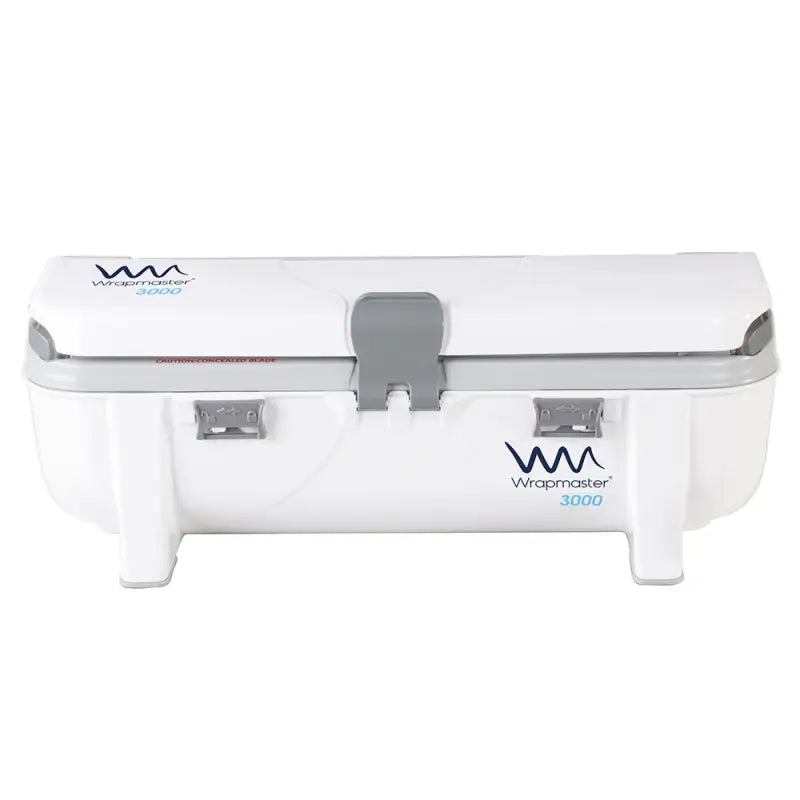 White plastic Wrapmaster 3000 Dispenser - 63M98 for refill rolls with cutting edge