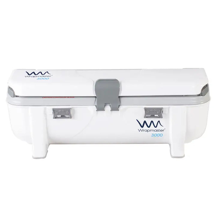 White plastic Wrapmaster 3000 Dispenser - 63M98 for refill rolls with cutting edge