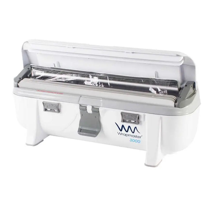 Food warmer with clear lid and white base for Wrapmaster 3000 Dispenser - 63M98 Takes Film