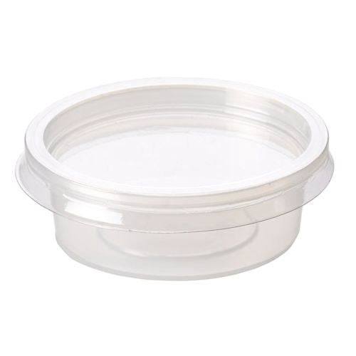 Plastic Portion, Sample, Sauce Pots With Lids - Various Sizes
