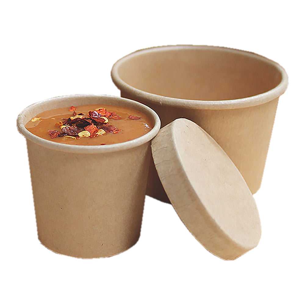 2oz & 4oz Paperboard Kraft Portion Pot with or without Lids